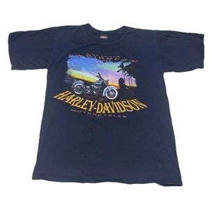 VTG Harley Davidson T Shirt Blue St John Virgin Islands Short Sleeve Mens Medium